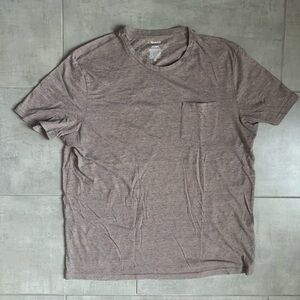 Abound Men’s Pocket Tee – Heathered Brown/Blue – Size Large